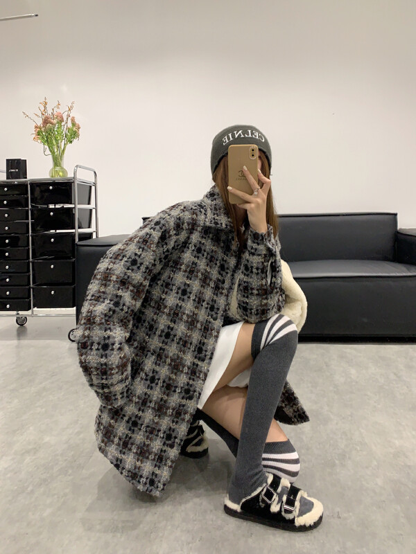 【VANESSA】Korean plaid small fragrant wind coat C713# OZQ