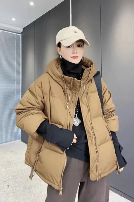 【I-D】Korean style long-sleeved all-match warm down jacket (including 90% white duck down) 9041# L