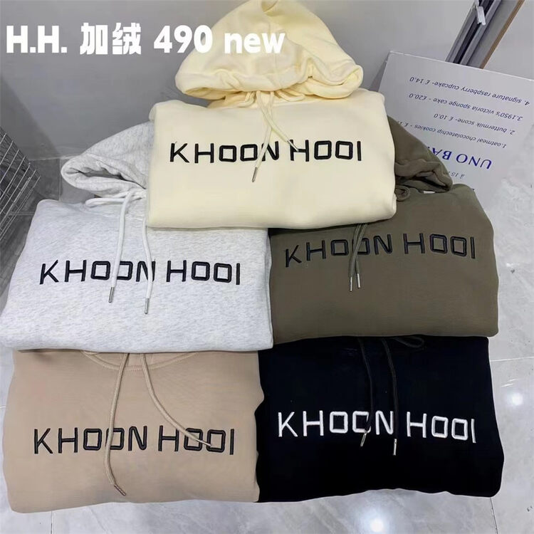 [HH &MISS LAI] hooded letter print fleece sweater S490# L
