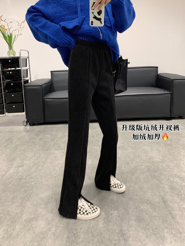 [VANESSA] Pit velvet plus baby velvet small straight casual pants 8269# OZQ