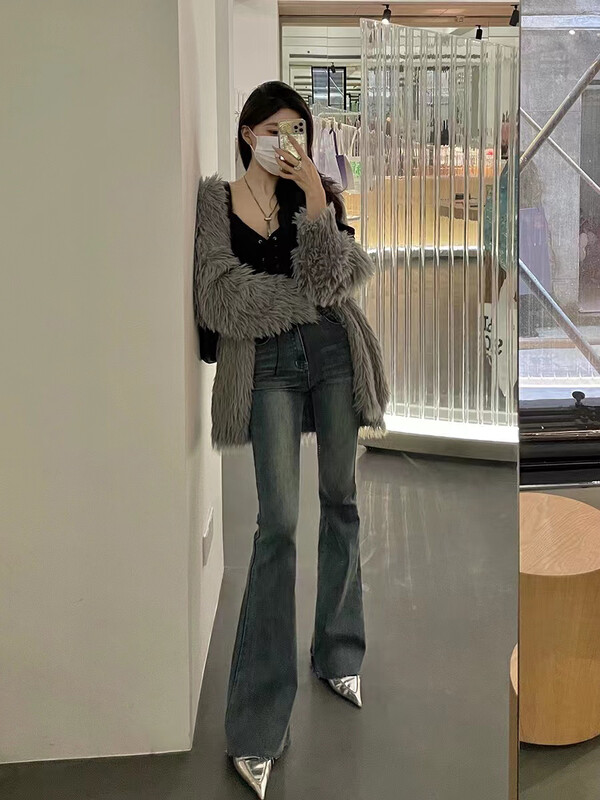 【ARE STUDIO】Designed high-waist flared jeans 92655# OZQ