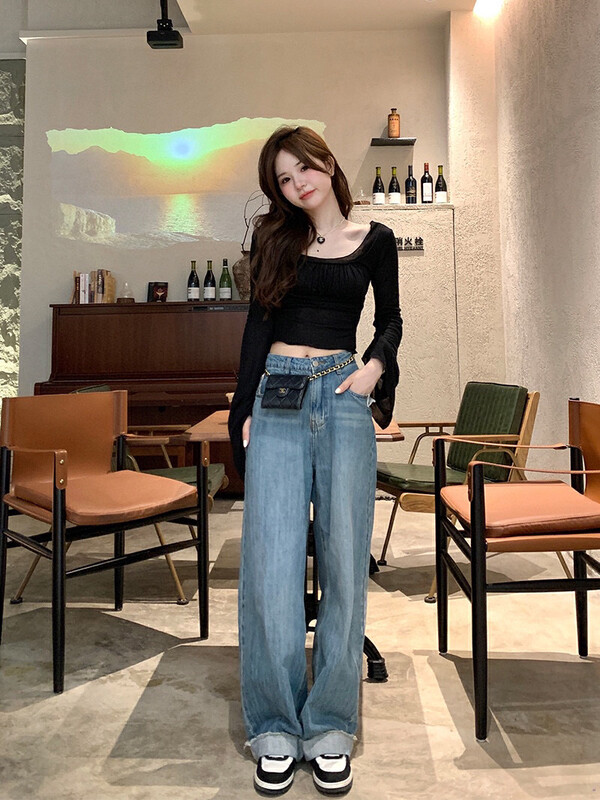 New in autumn!【WGWE】Korean retro loose casual jeans 2581# FHX