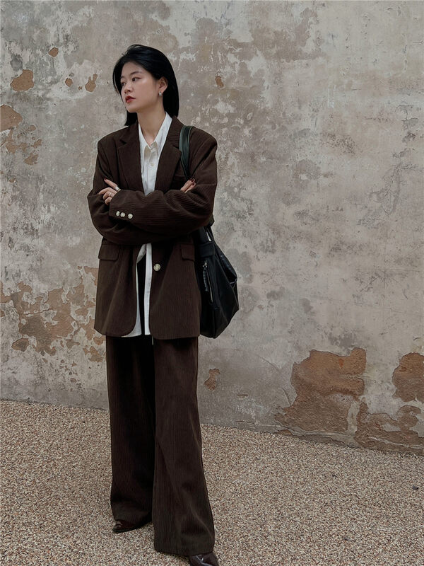 [SOUL] wide-leg slimming all-match corduroy casual pants (casual pants only) 2876# CLS