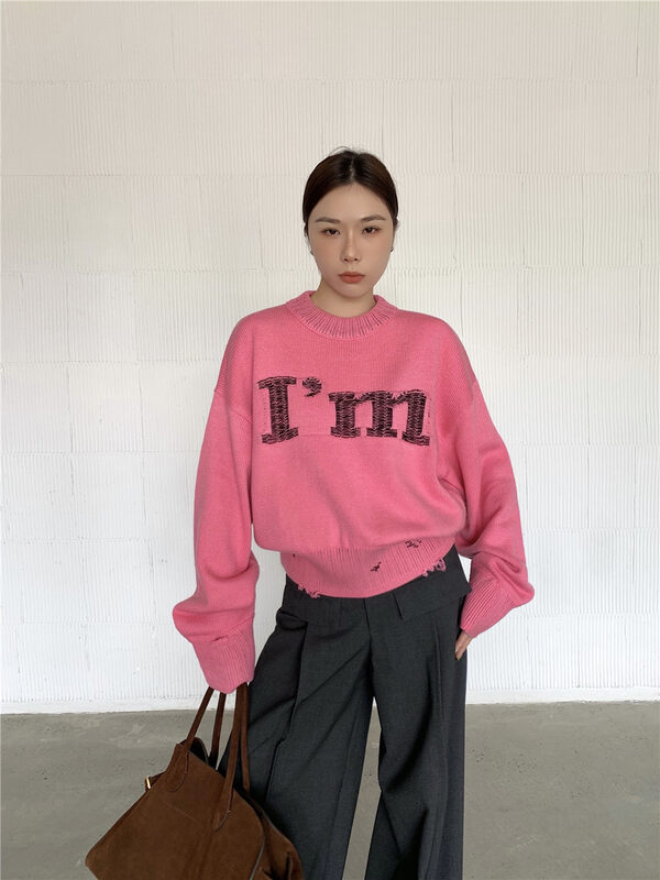 【DTU】Personal letter casual short warm sweater 33238# LSL