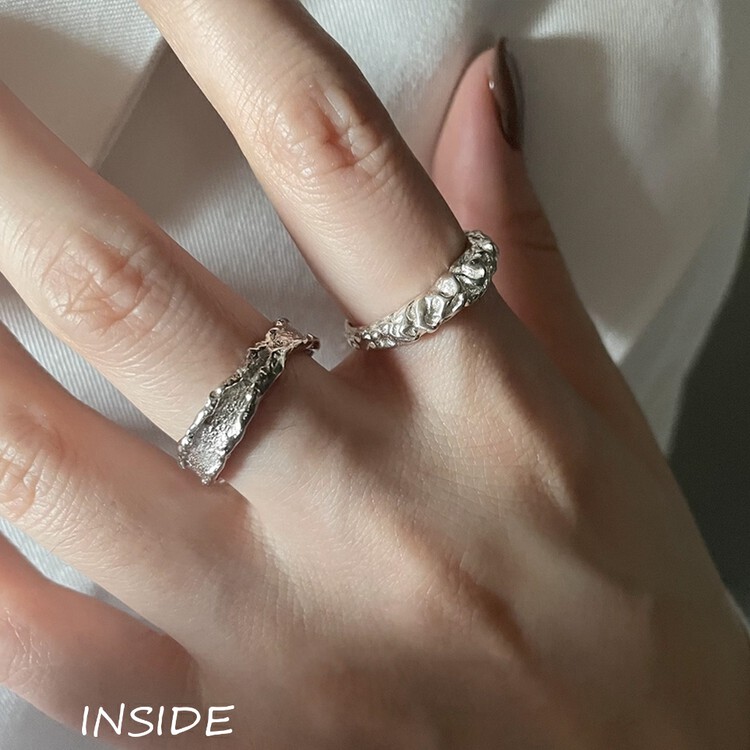 【INSIDE】Two-piece stylish irregular fold ring (with random box) J3596# ZXL