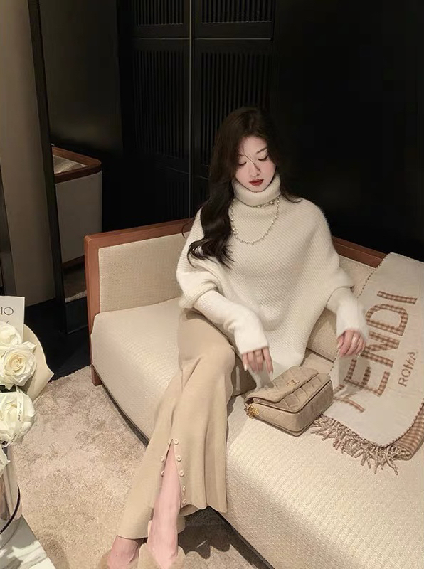 【BY】Irregular Design Turtleneck Warm Sweater 0409# PCZ