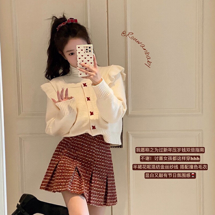[WGWE] Niche design sense age-reducing sweater 3138# FHX