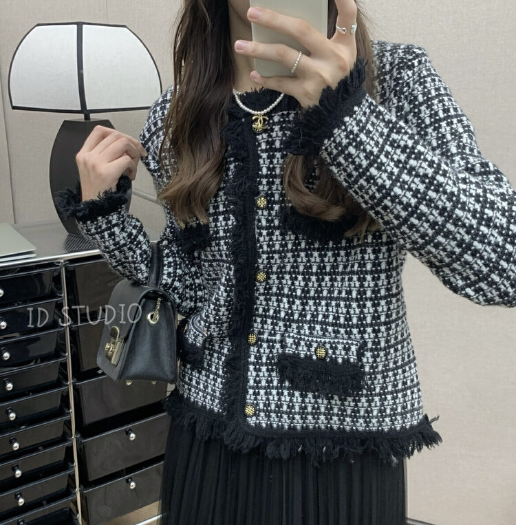 【I-D】Korean style all-match small fragrance short jacket R3199# L
