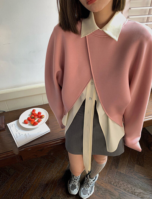 Original price 51.88! New in early autumn! [WGWE] Fashionable and versatile round neck design sweater (only sell sweater) 2377# FHX