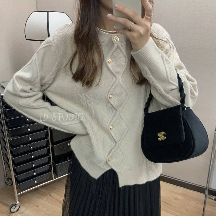 【I-D】Korean style irregular door side warm sweater R3265# L