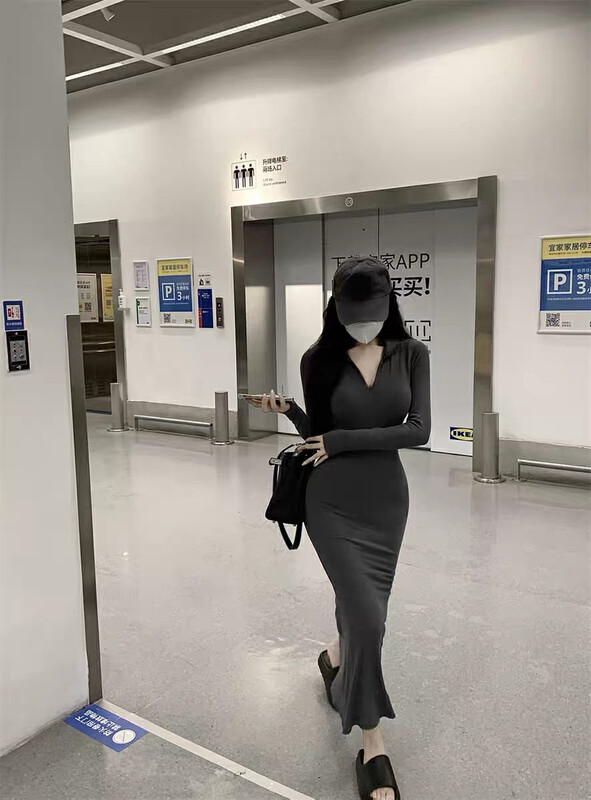 New winter models!  【WGWE】Waist slim sexy hot girl dress with hips 2902# FHX
