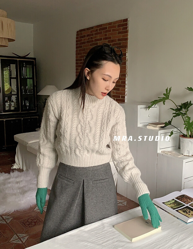 【MRA】Winter Thick Textured Short Sweater SP69