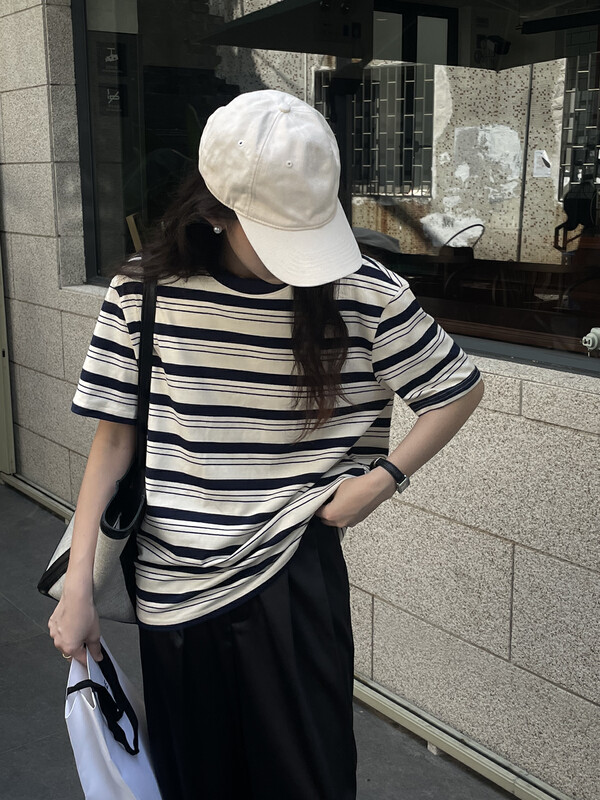New in early autumn! [TN] Lazy style all-match casual short-sleeved T-shirt 3045# CLS