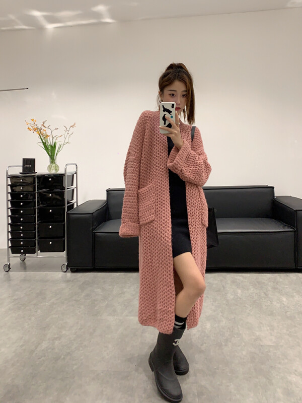 【VANESSA】Mid-length temperament all-match solid color warm sweater 8266# OZQ