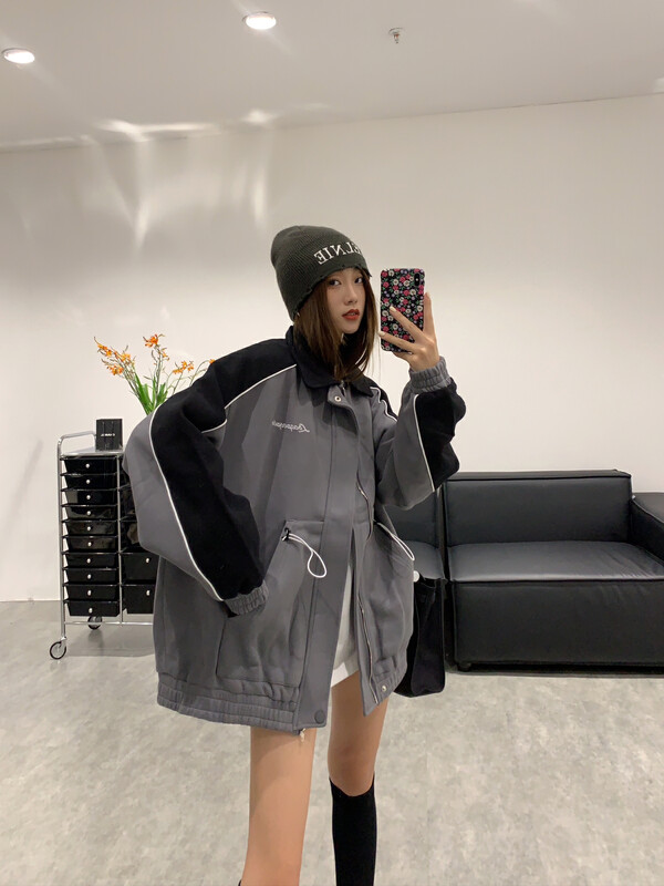 Original price 218.99! 【VANESSA】Color matching thick drawstring short coat 2845# OZQ