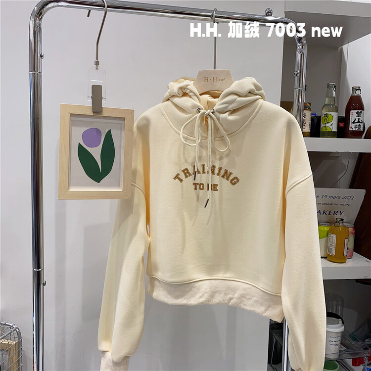【HH &MISS LAI】Letter fleece all-match sweater 7003# L