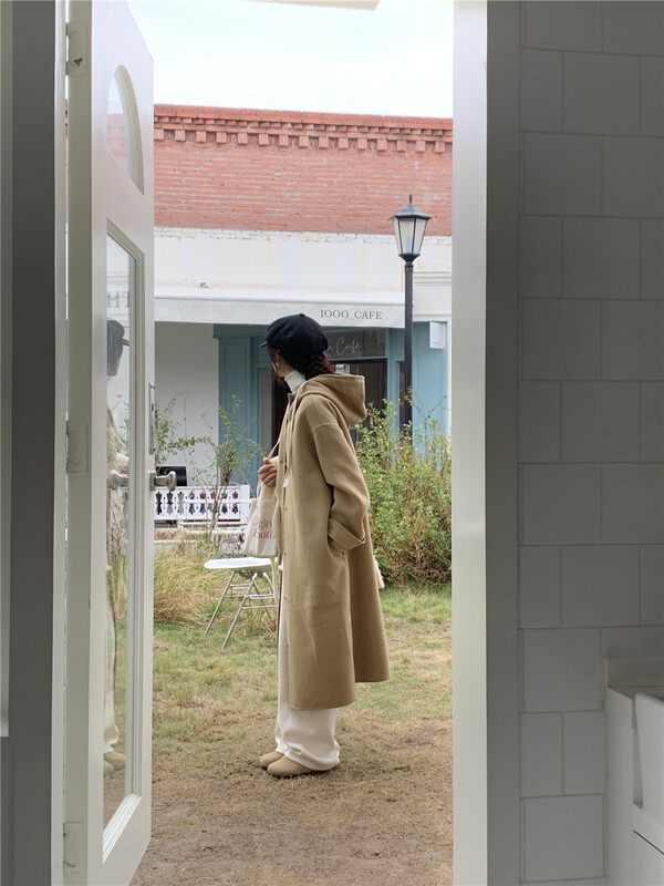 【ARE YOU】Comfortable and versatile single-breasted coat with drawstring (coat only) YS3-813# L
