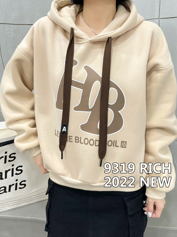 Original price 55.27! 【9319】Northern fleece HB short printed sweater 19002# L