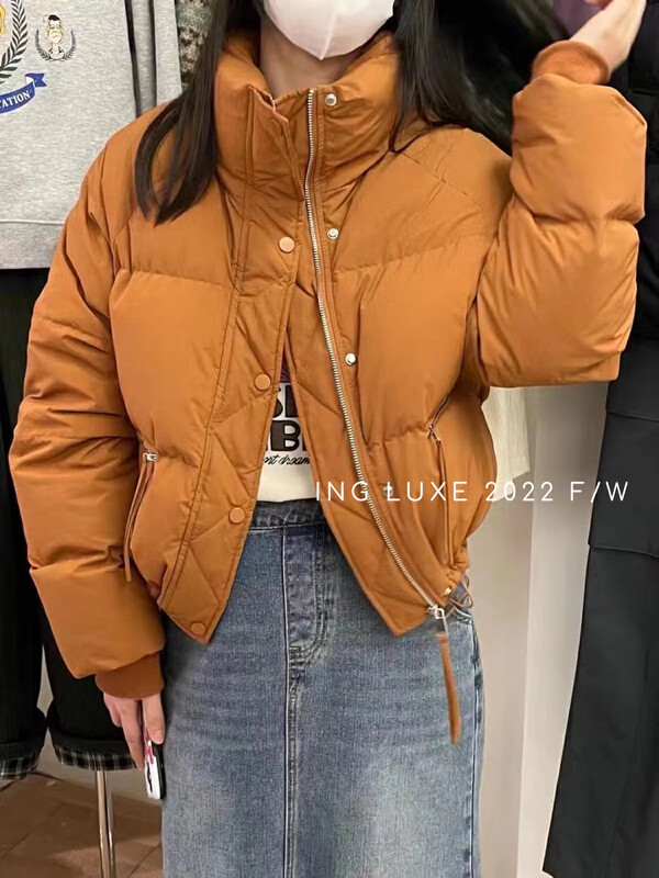 【ING】Korean version short thickened warm down jacket (including 90 white duck down) 8502
