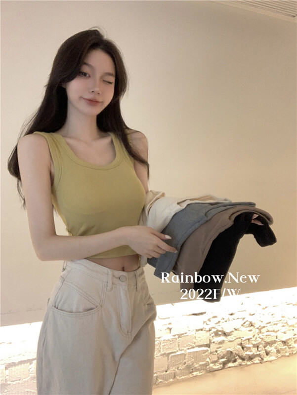 【RAINBOW】Thickened brushed vest vest/suspender (winter hot girls wear fashionable western style) 2321# FHX