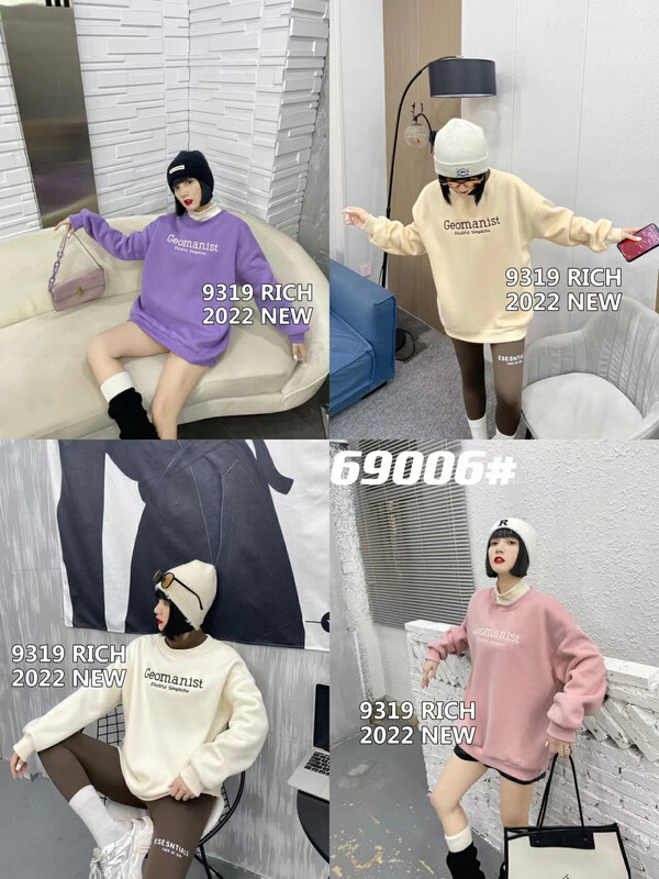 【9319】Northern velvet embroidery half turtleneck sweater 69006# L