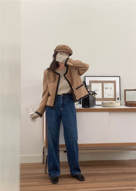 【MEET ME】Slim and high waist comfortable all-match jeans (only sell pants) S7105# L