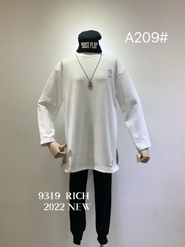 【9319】Fleece half-high collar rabbit long-sleeved T-shirt A209# L