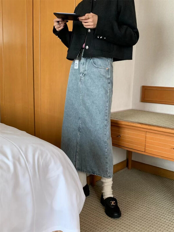 Original price 66.55! 【MEET ME】Slim and high waist comfortable all-match skirt 61375# L