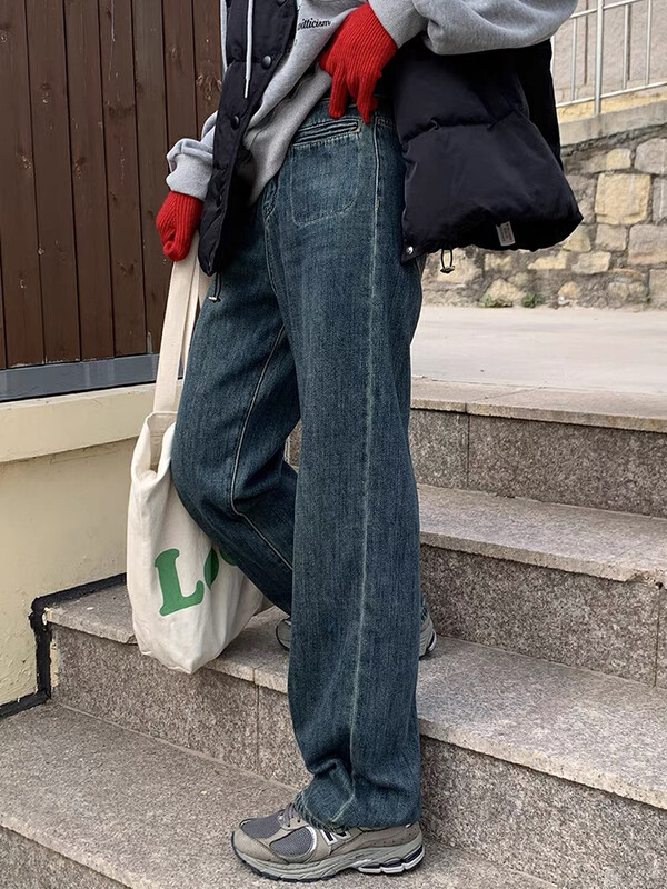 [JIAJIATMMT Muli] thin velvet straight wide-leg jeans H6079# L