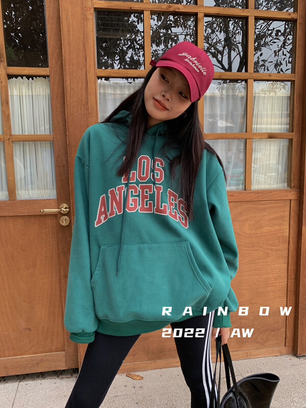 The original price is 88.99! 【RAINBOW】New velvet and thick loose Korean style hooded ins style sweater (thin and advanced color system) 08595# FHX