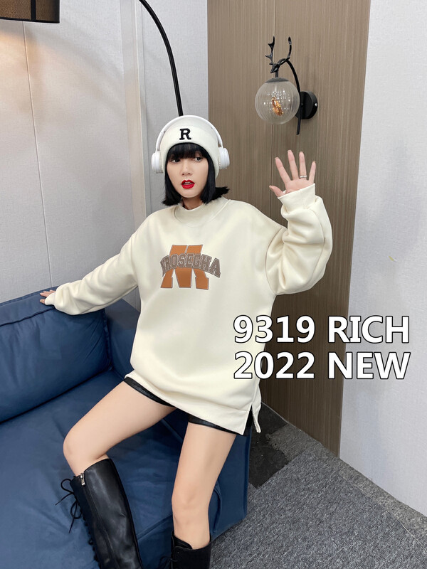 Original price 39.48! 【9319】M English printed loose sweater 68008# L