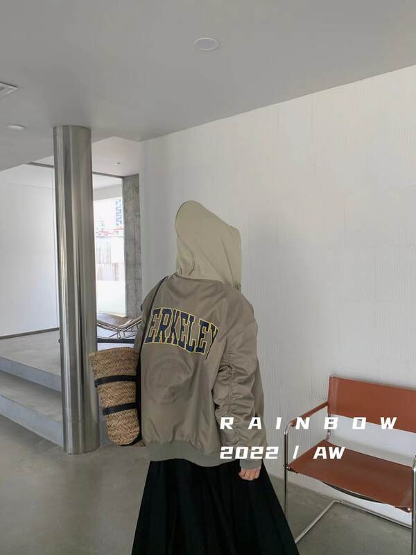 【RAINBOW】Explosive style shawl hat style hit color baseball uniform padded jacket YS1-06183# FHX