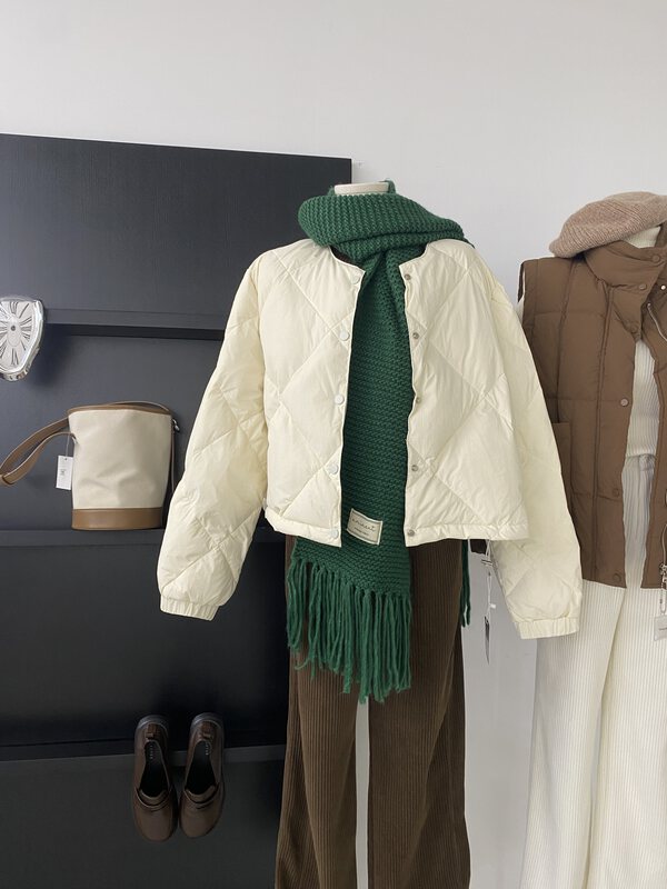 【M.ZI STUDIO】Korean all-match short age-reducing warm cotton jacket (90% white duck down) 12139# HJY