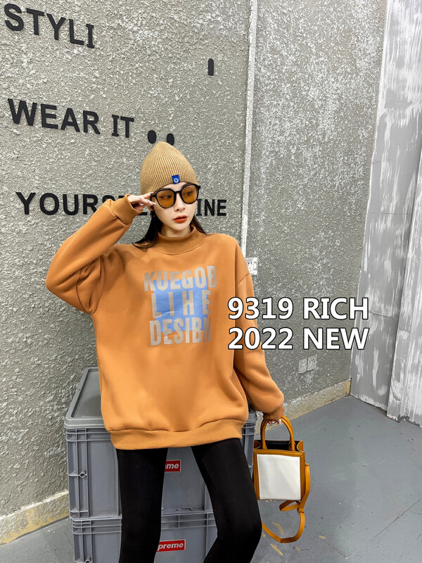 【9319】Northern velvet print half turtleneck sweater 68009# L