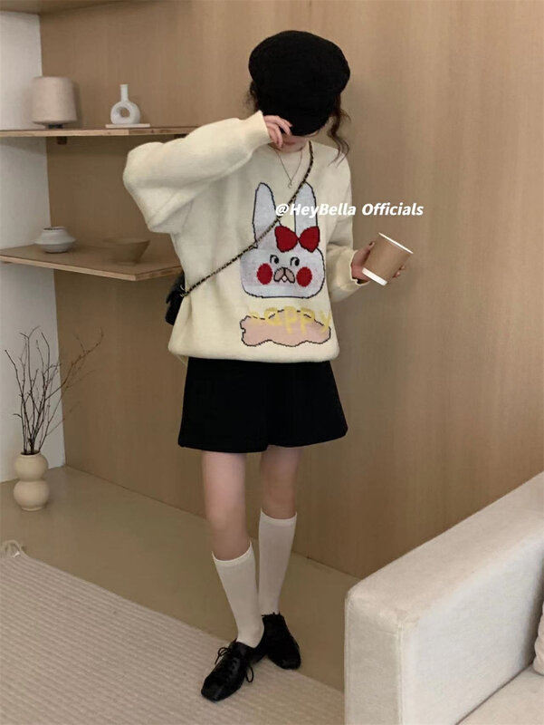 【HEY BELLA】Pattern Comfortable Pullover Versatile Warm Sweater (Sweater Only) B9928# L