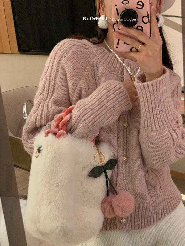 [B plus] warm winter fresh temperament sesame flower thick sweater 22-8640-2