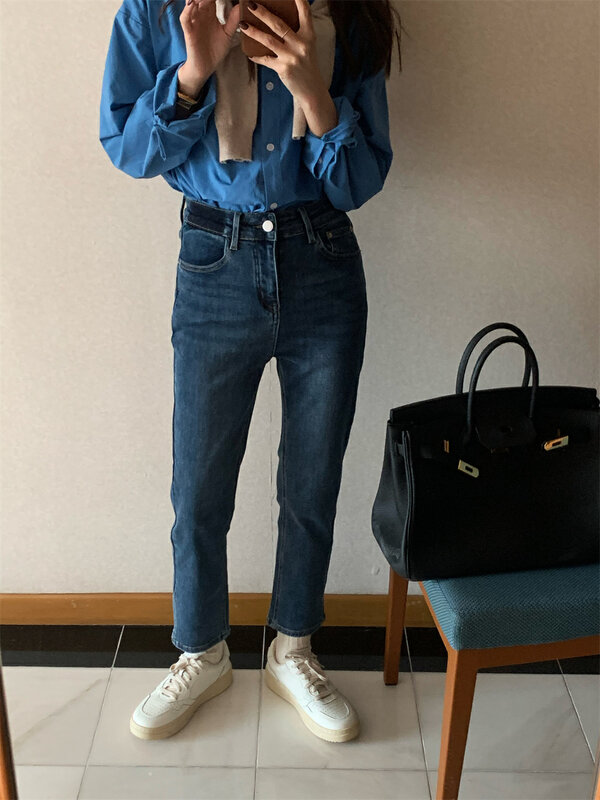 Original price 62.04! New in early autumn! [MEET ME] Gradient straight-leg comfortable all-match jeans 1807# L