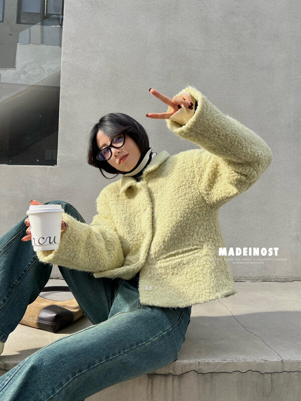 【OSHA MADEINOST】Winter new style circle woolen lapel short coat 87362# FHX