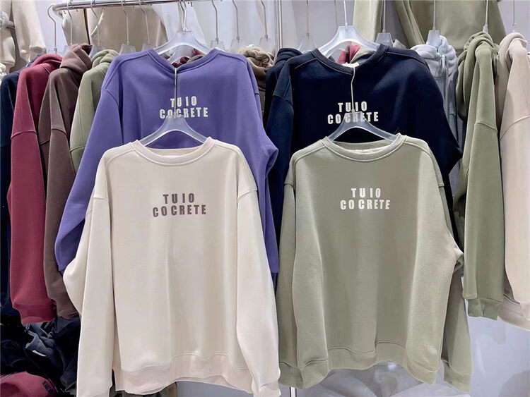 Live ⑤!【HH &MISS LAI】Comfortable pullover sweater with round neck and fleece 1072# L