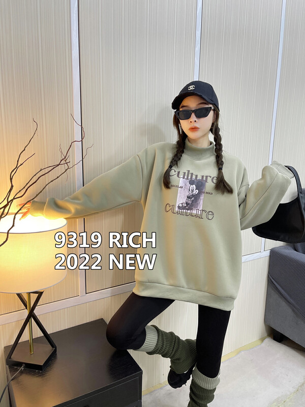 【9319】Northern fleece Mickey half turtleneck sweater 68006# L