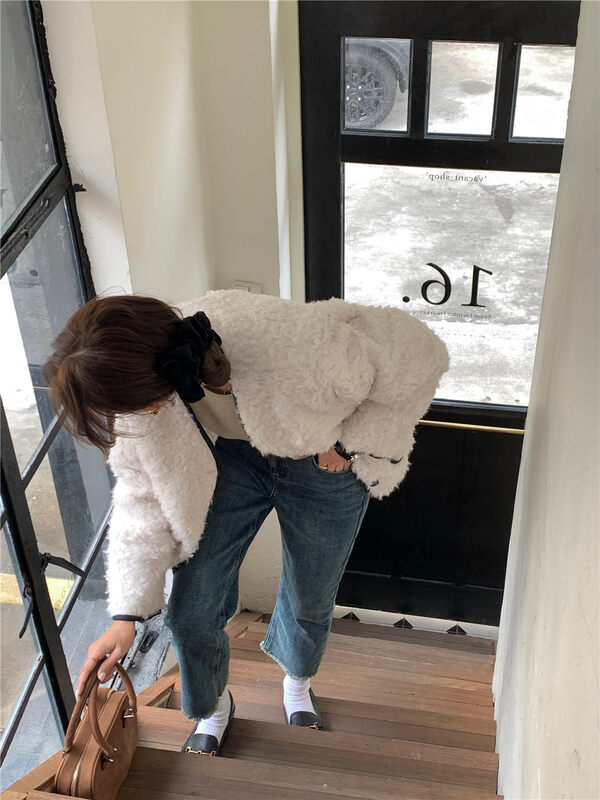 【MEET ME】Slim and fleece comfortable all-match jeans (only sell pants) S7077-1# L