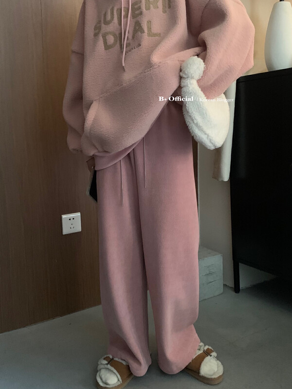[B Plus] Korean version of simple and all-match slim casual plus velvet casual pants 22-8511-2