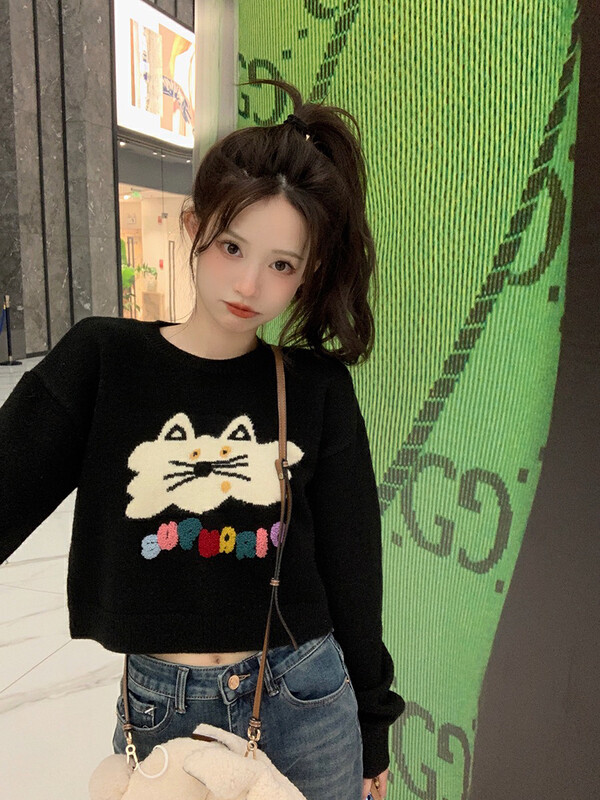 【L.L STUDIO】Lazy Korean Style Embroidered Warm Sweater 78510# PCZ