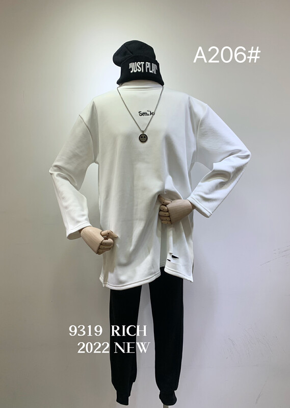 【9319】Solid color Korean pullover long-sleeved T-shirt A206# L