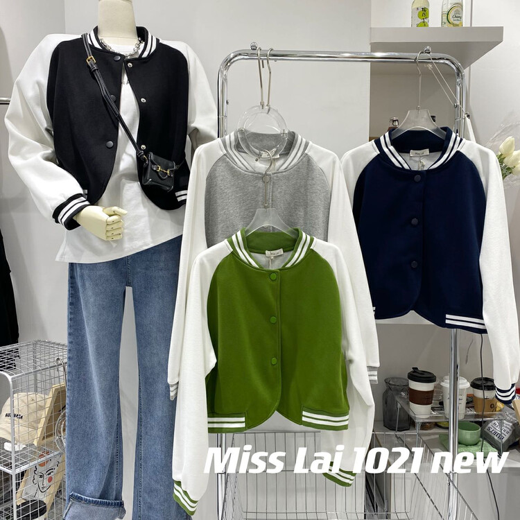New autumn style!【HH &MISS LAI】Korean style simple color matching short coat 1021# L