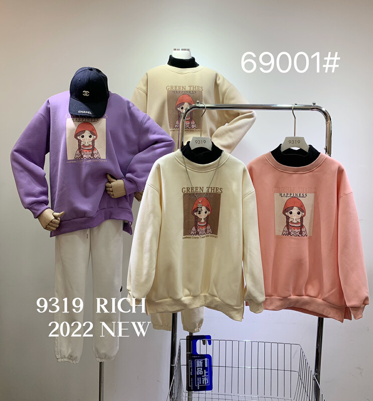 Live ①!【9319】Printed Half Turtleneck Sweater for Girls in North Pole Velvet 69001# L