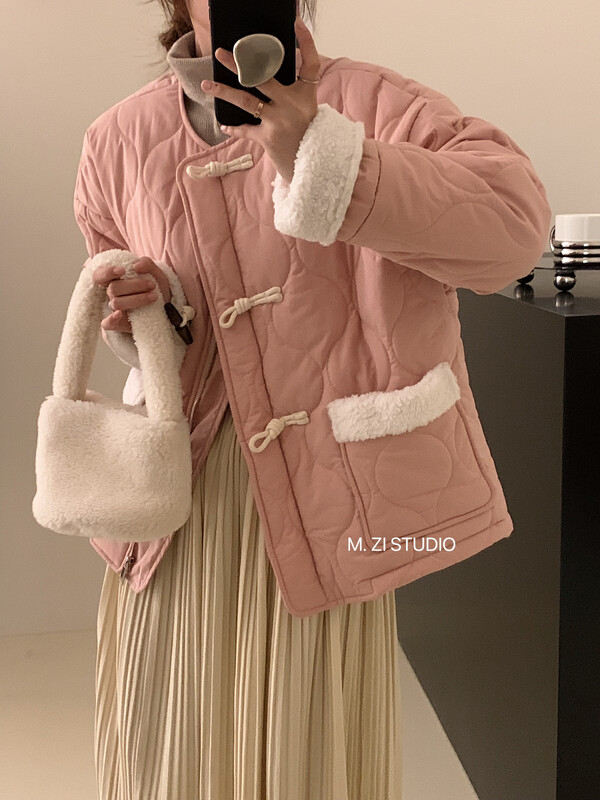 【M.ZI STUDIO】Korean horn button all-match warm padded jacket 12153# HBX