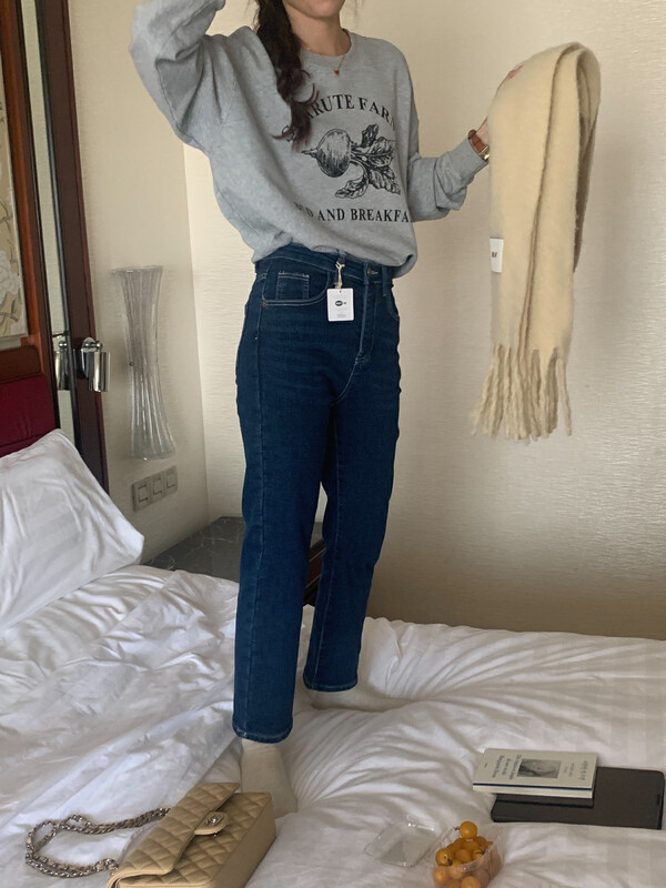 【MEET ME】Straight commuter all-match jeans 61556# L