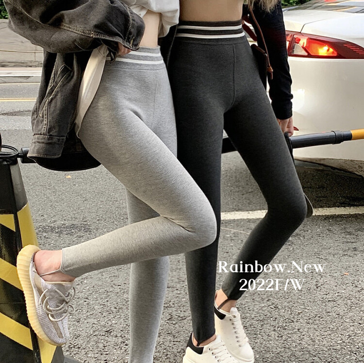【RAINBOW】Autumn and winter thickened plus velvet slim all-match leggings 8886# FHX