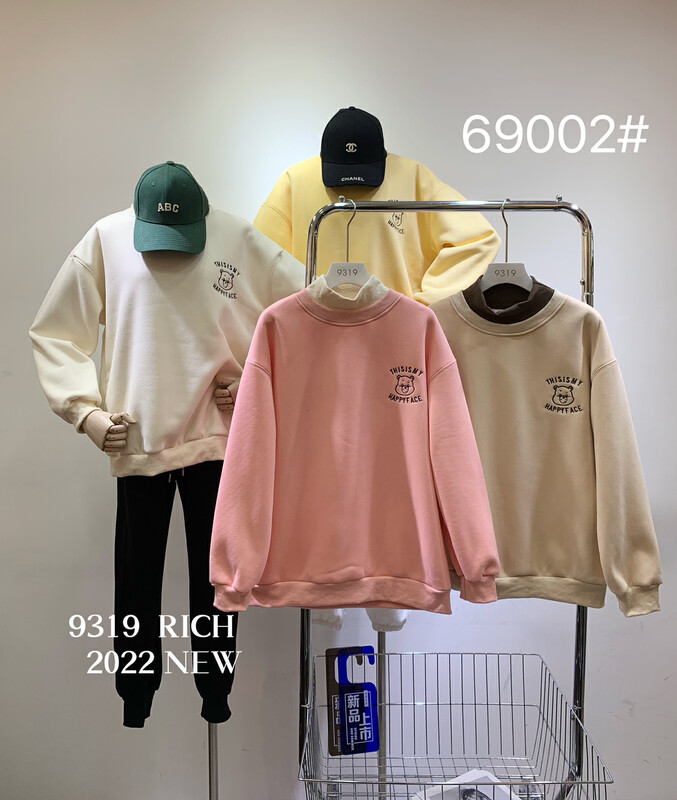 【9319】Northern velvet fake two-piece half turtleneck sweater 69002# L